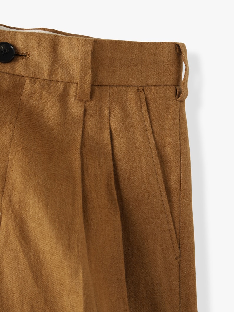 Brushed Linen Chino Pants 詳細画像 brown 6
