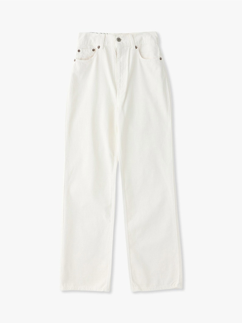 Organic High Waist Denim Pants 詳細画像 white 3