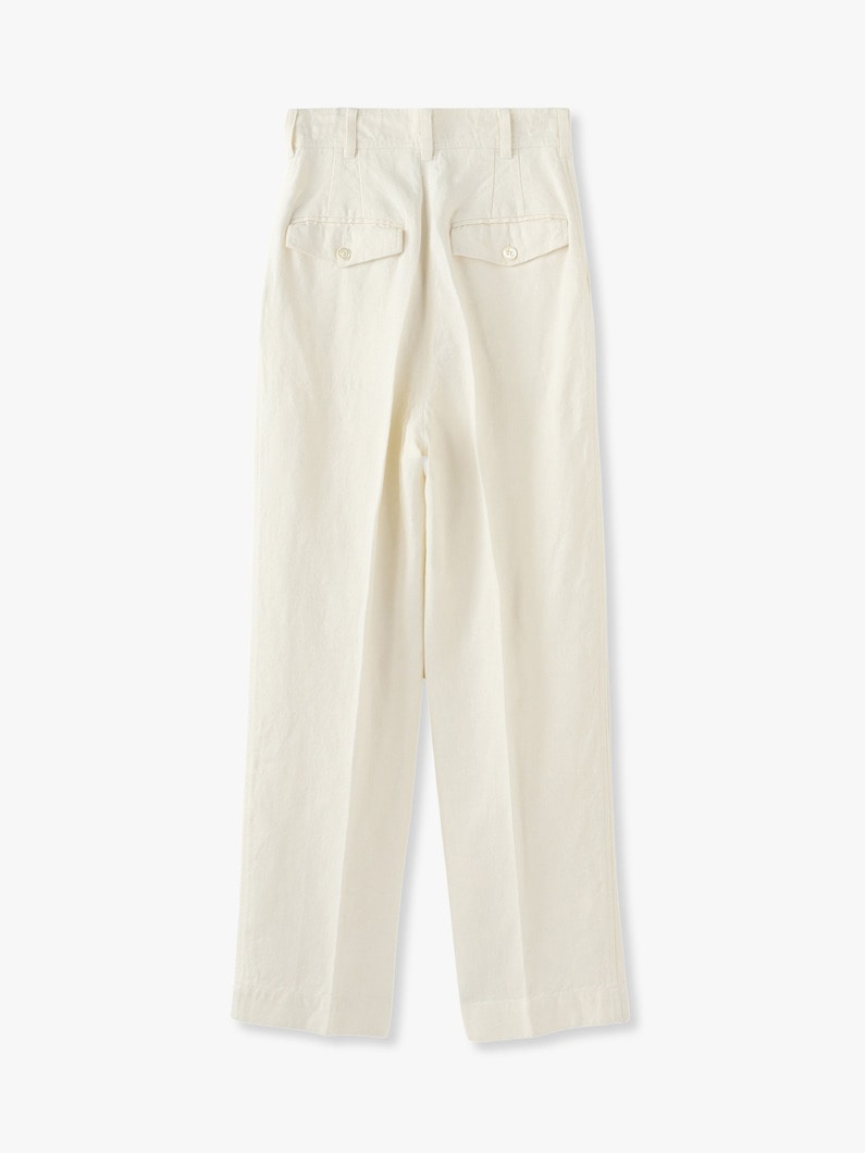 Linen High Waist Pants 詳細画像 white 2
