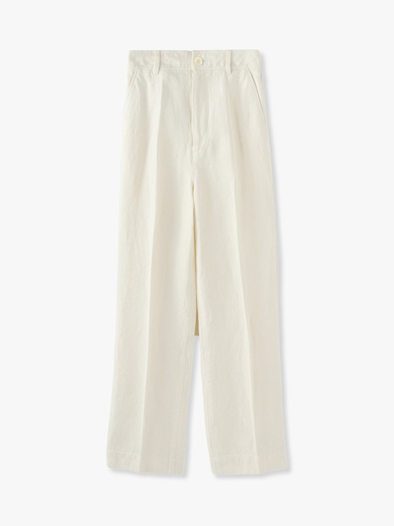 Linen High Waist Pants 詳細画像 white 1