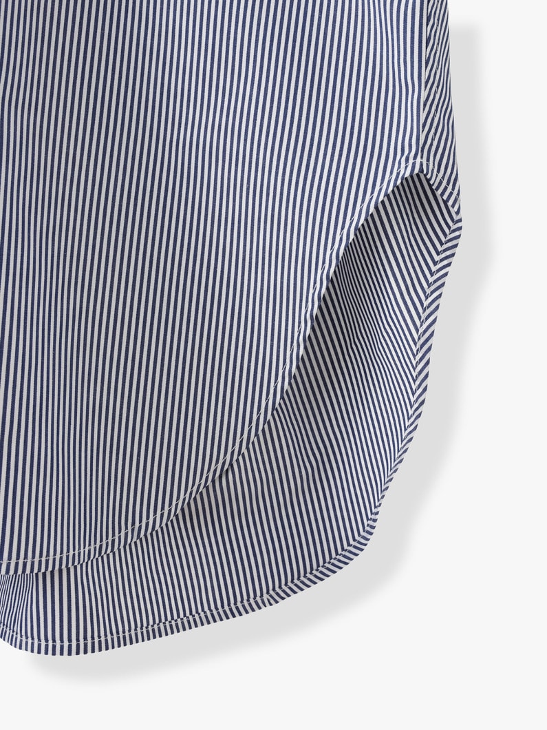 Oversized Blue Striped Cotton Shirt 詳細画像 blue 6