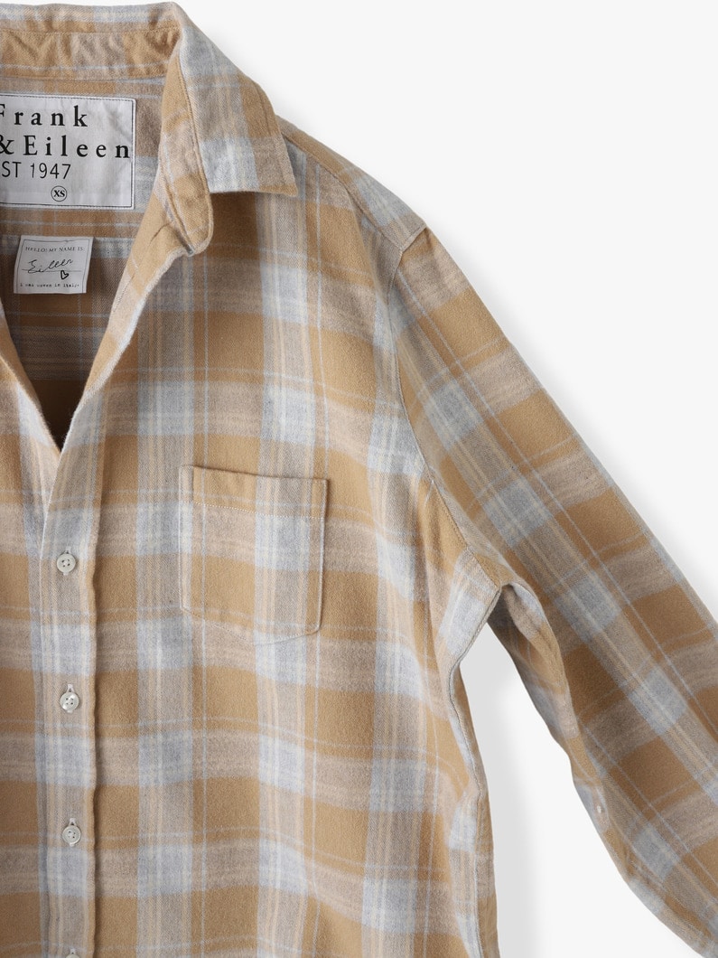 Eileen Cotton Checked Shirt (light brown) 詳細画像 light brown 4