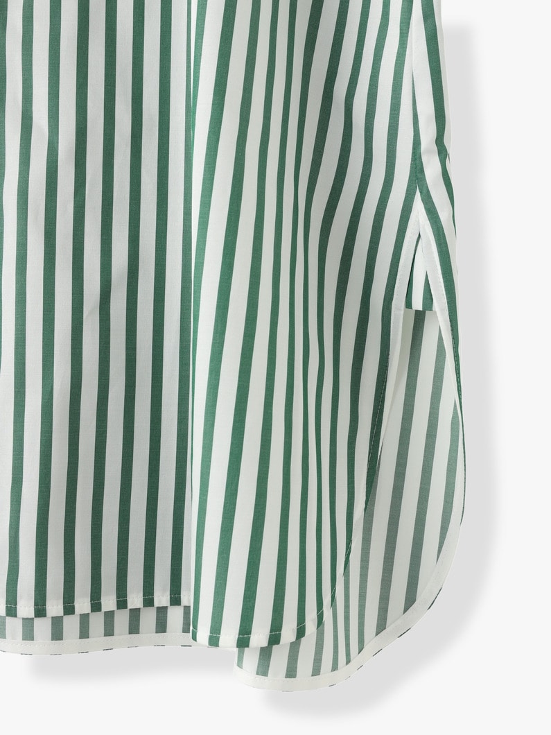 Silk Cotton Striped Shirt 詳細画像 green 8