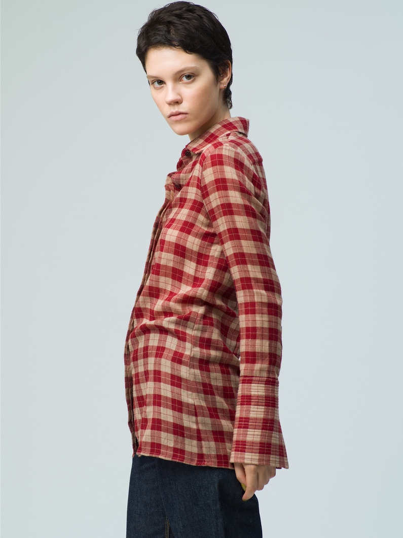 Cashmere Checked Shirt 詳細画像 red 2