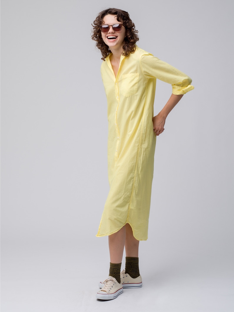 Rory Botanical Dye Organic Cotton Voile Shirt Dress 詳細画像 yellow 1