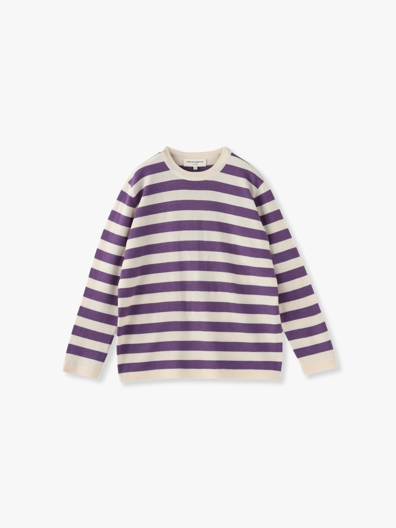 Genica Striped Knit Pullover 詳細画像 purple 2