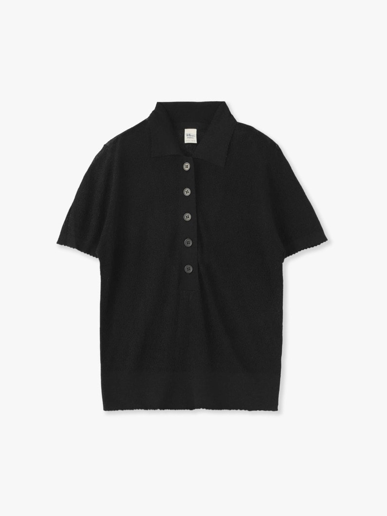 Lace Denit Polo Shirt 詳細画像 black 2