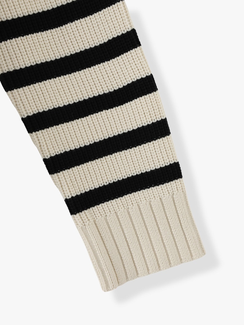 Striped Zip Pullover 詳細画像 ivory 5