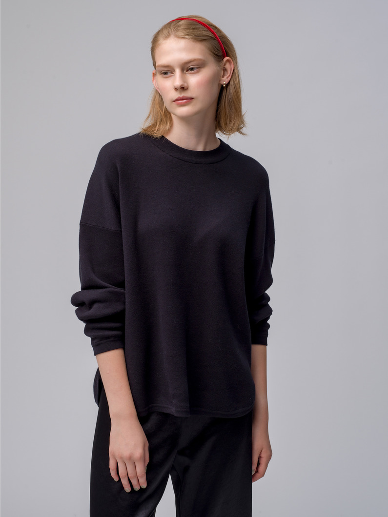 Cotton Smooth Knit Pullover 詳細画像 black 1