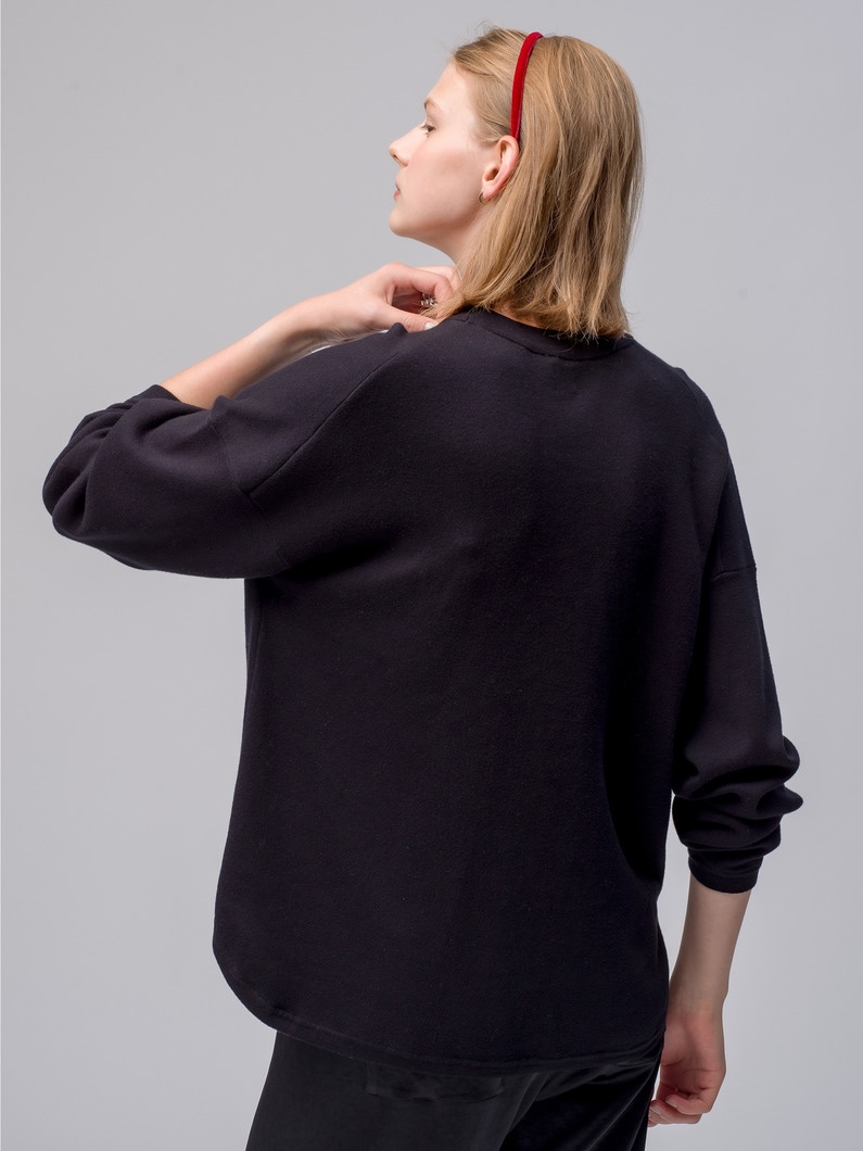 Cotton Smooth Knit Pullover 詳細画像 black 2