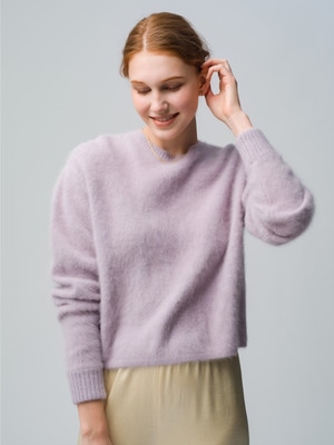 Cropped Fox Cashmere Knit Pullover 詳細画像 light purple