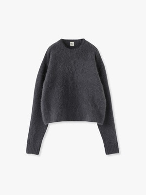 Cropped Fox Cashmere Knit Pullover 詳細画像 charcoal gray