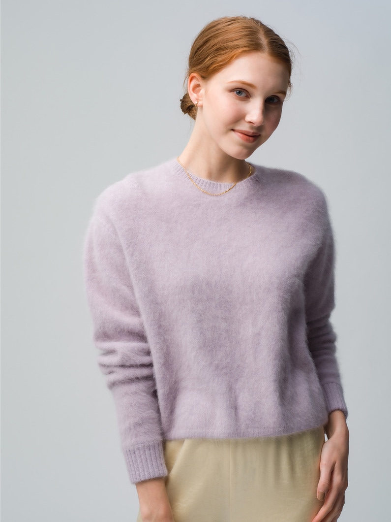Cropped Fox Cashmere Knit Pullover 詳細画像 light purple 2