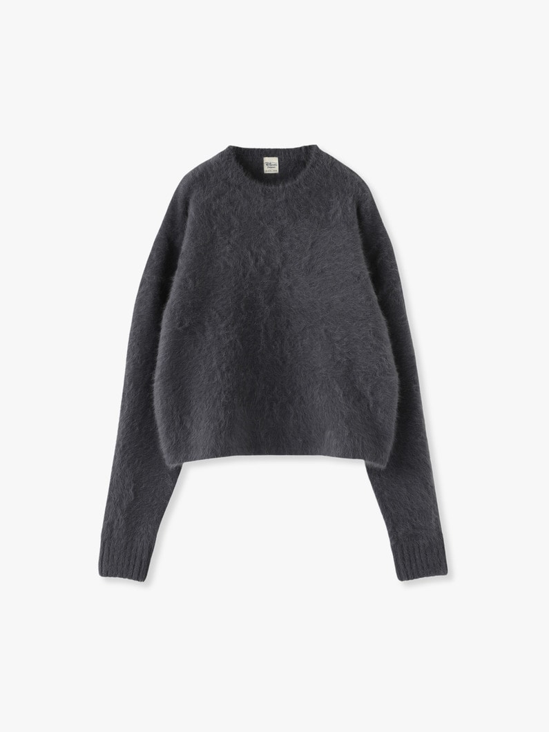Cropped Fox Cashmere Knit Pullover 詳細画像 charcoal gray 1