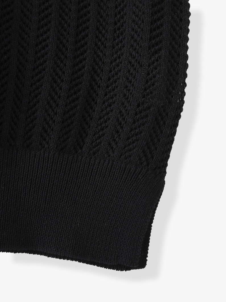 Lace Knit Polo Shirt 詳細画像 black 6