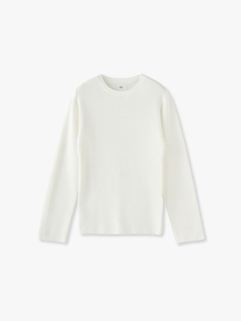 Waffle Knit Pullover 詳細画像 white 2