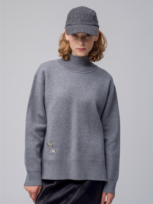 Double Face High Neck Knit Pullover 詳細画像 gray