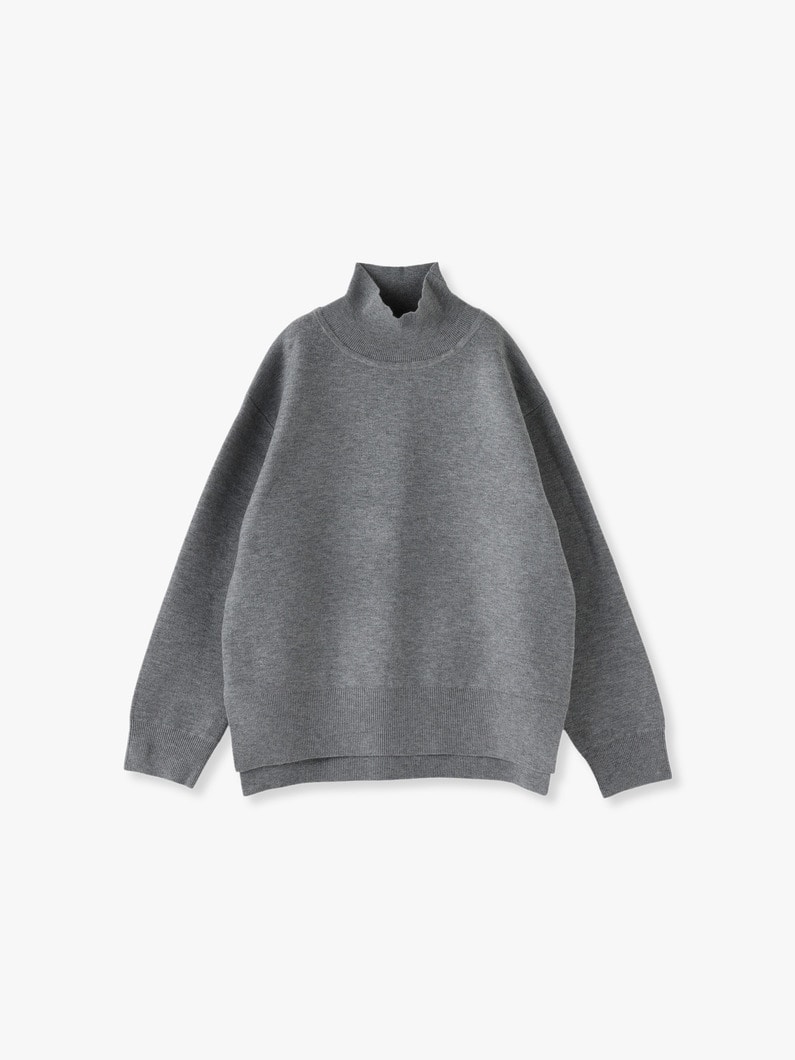 Double Face High Neck Knit Pullover 詳細画像 gray 3