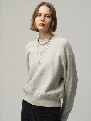 Cotton Cashmere Knit Pullover 詳細画像 gray