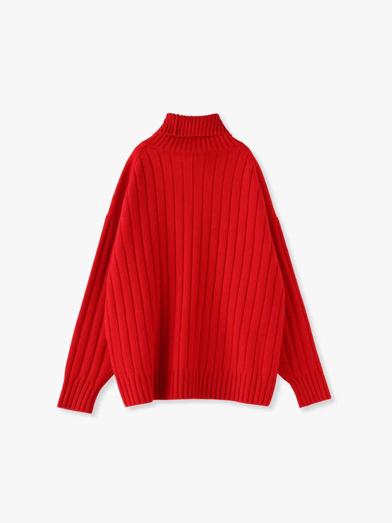 Low Gauge Cashmere Turtle Neck Pullover 詳細画像 red 3