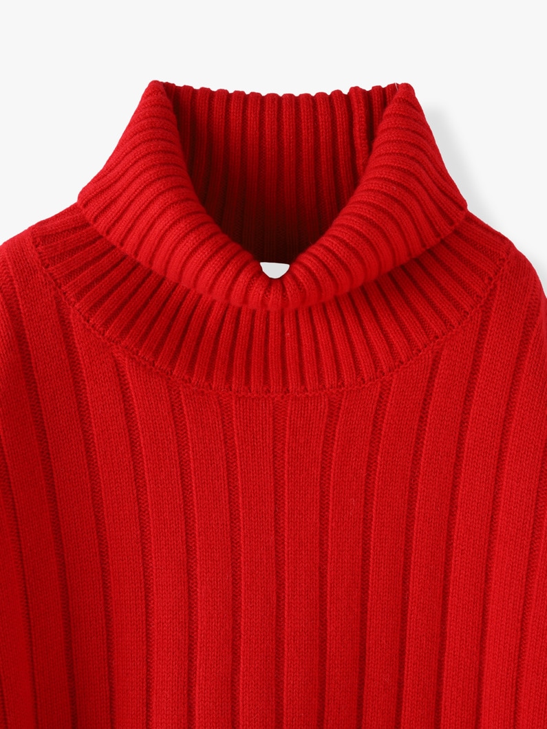 Low Gauge Cashmere Turtle Neck Pullover 詳細画像 red 4