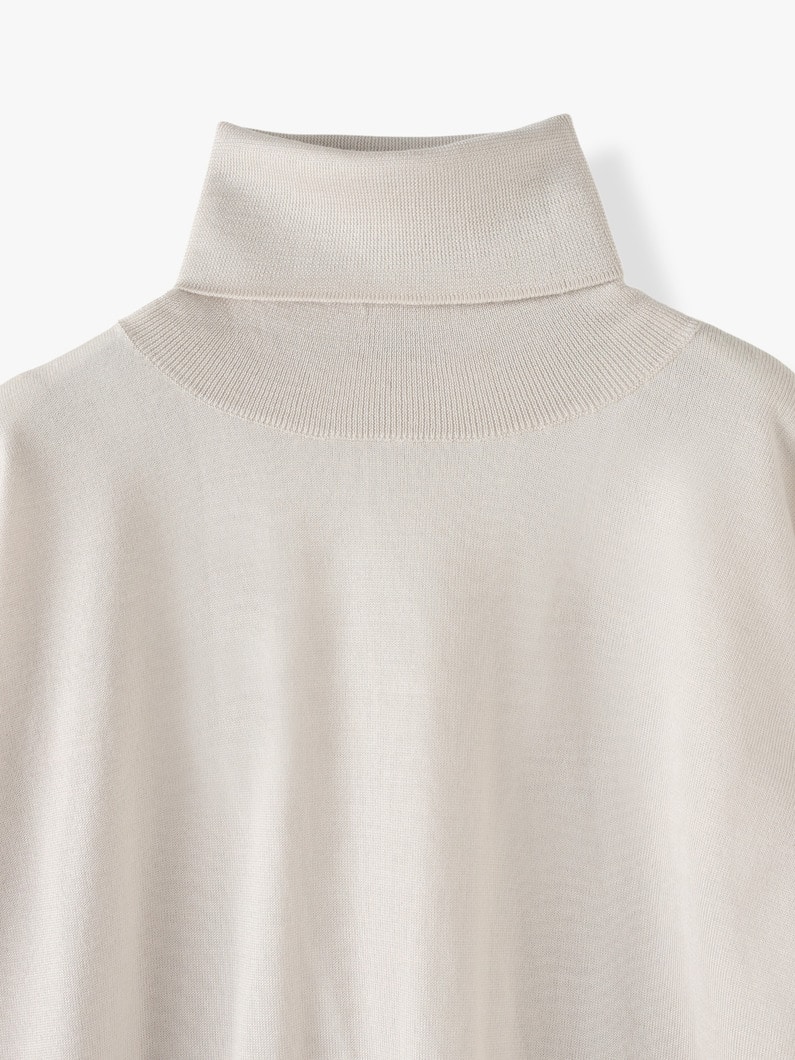 Bright Wool Silk Knit Turtle Neck Pullover 詳細画像 ivory 3