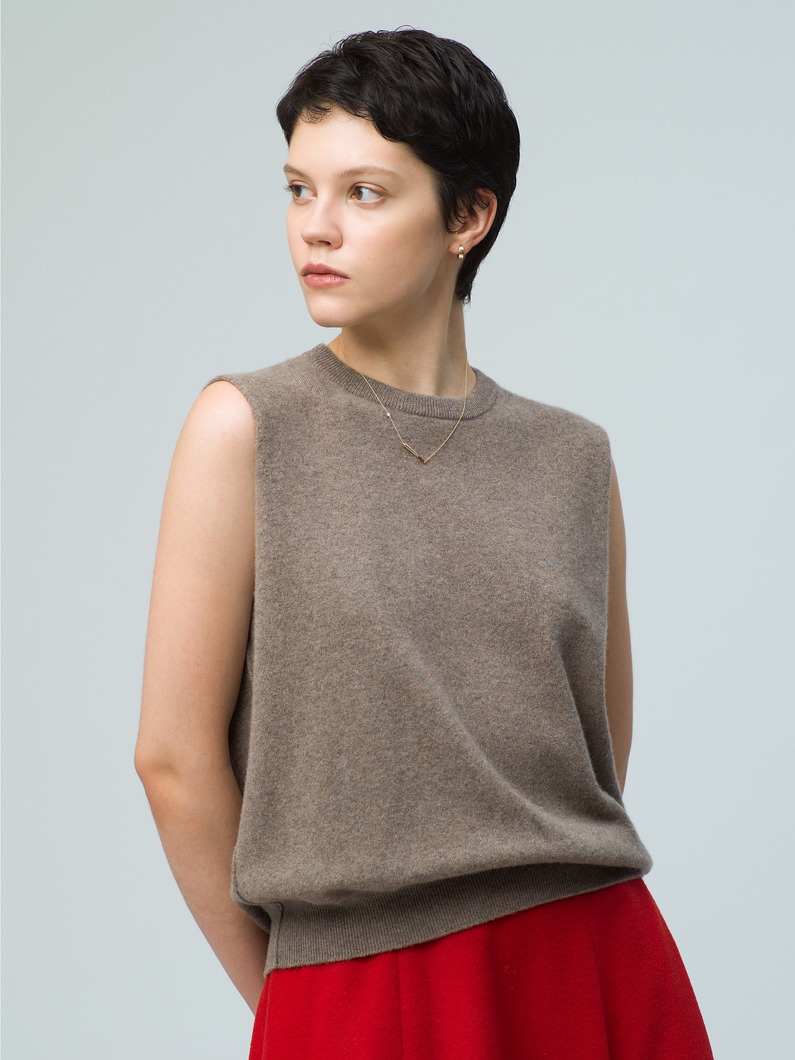 Be Now Cashmere Sleeveless Top (light brown) 詳細画像 light brown 1