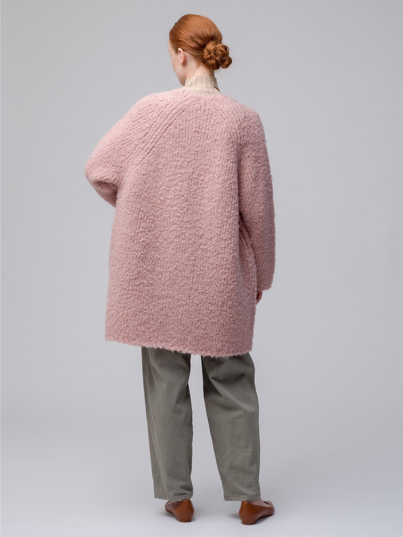 Alpaca Wool V Neck Knit Cardigan 詳細画像 pink 2