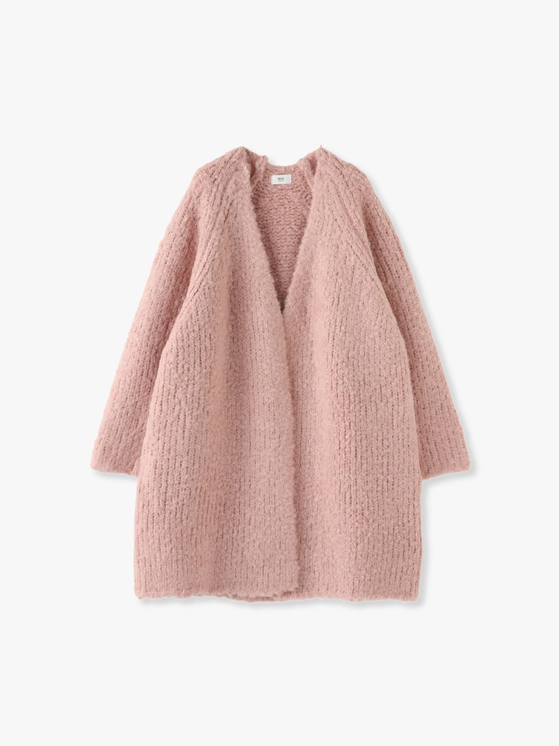 Alpaca Wool V Neck Knit Cardigan 詳細画像 pink 4
