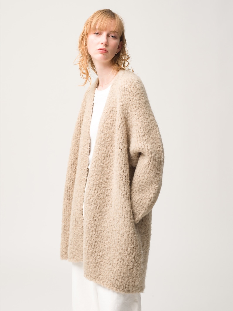 Alpaca Wool V Neck Knit Cardigan 詳細画像 beige 2