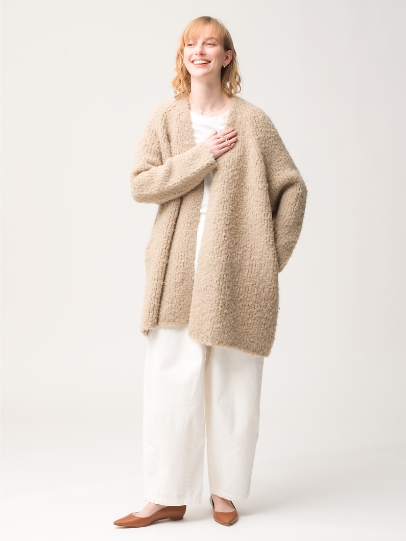 Alpaca Wool V Neck Knit Cardigan 詳細画像 beige 4