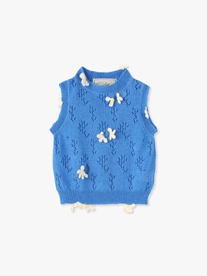 Flower Crush Knit Vest 詳細画像 light blue