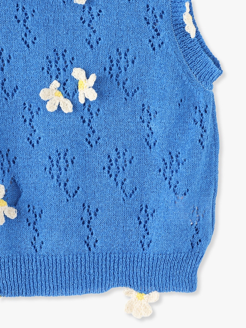 Flower Crush Knit Vest 詳細画像 light blue 5