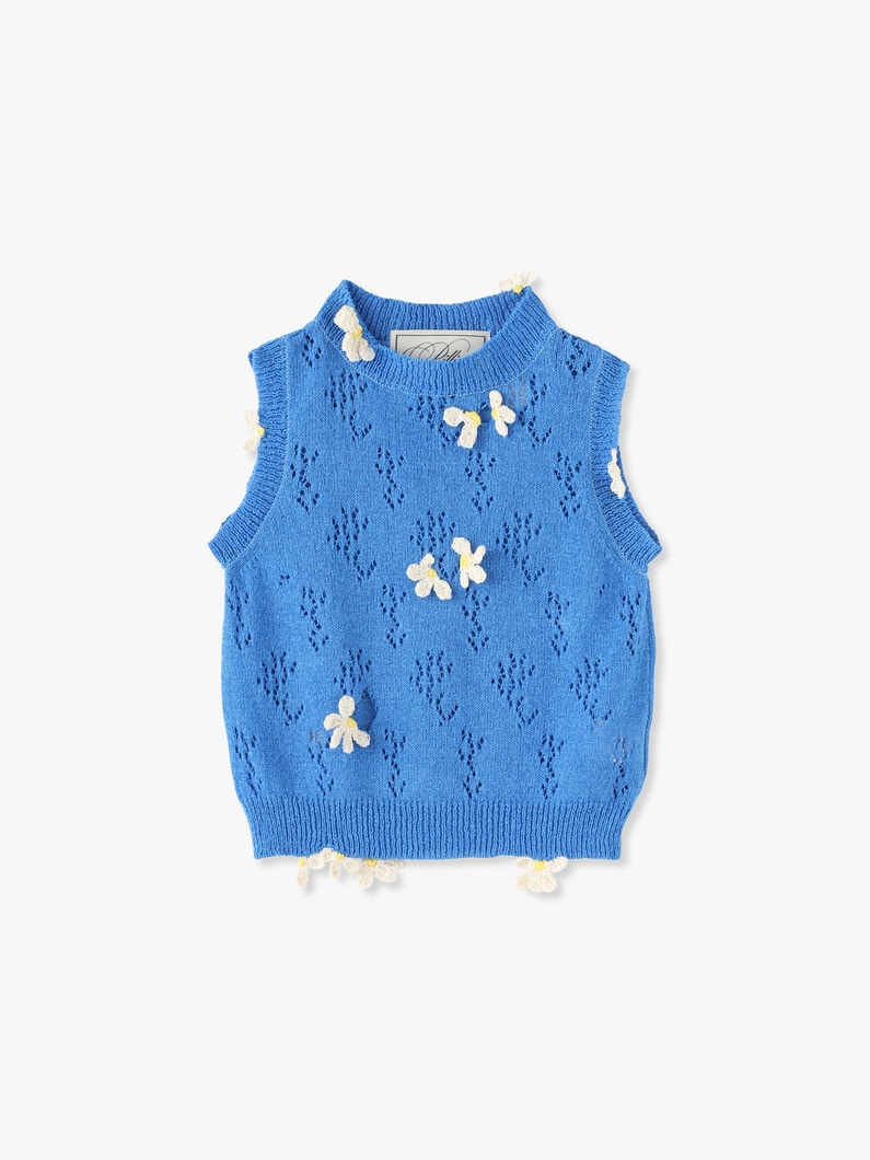 Flower Crush Knit Vest 詳細画像 light blue 1