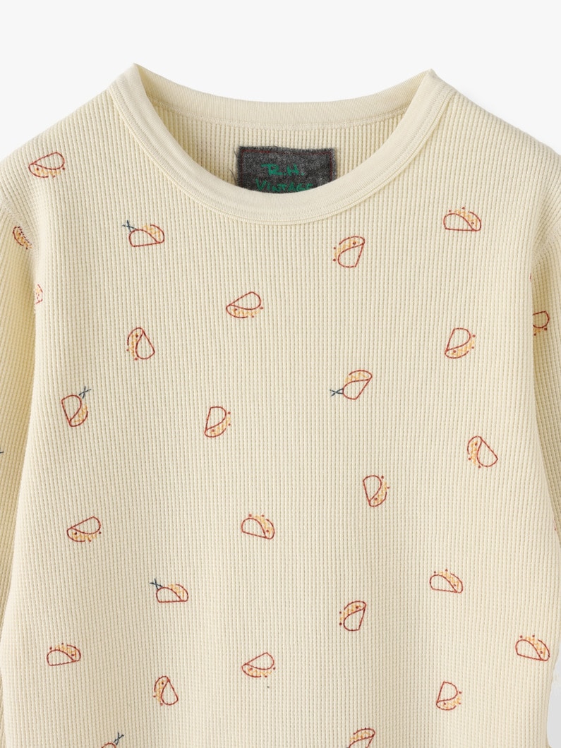 The Tacos Print Waffle Pullover 詳細画像 ivory 3