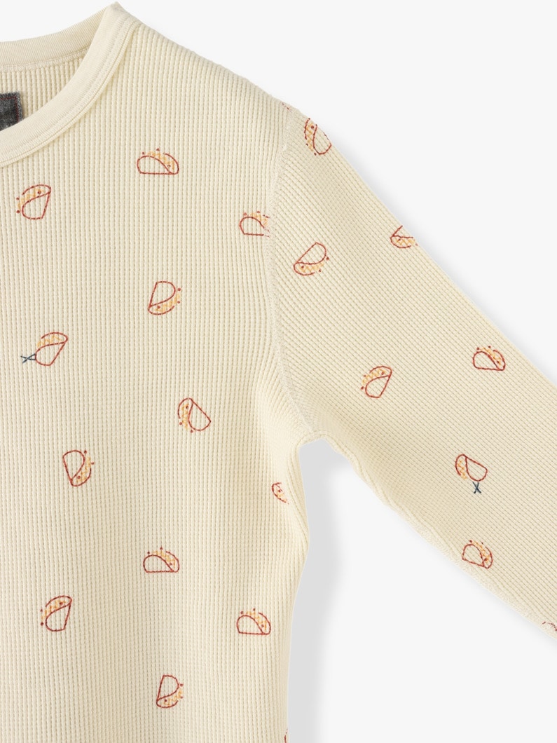 The Tacos Print Waffle Pullover 詳細画像 ivory 4