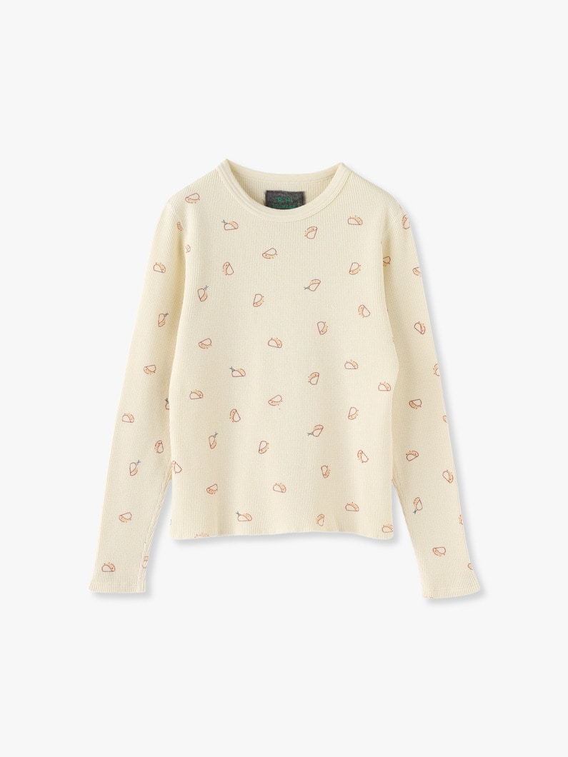 The Tacos Print Waffle Pullover 詳細画像 ivory 1