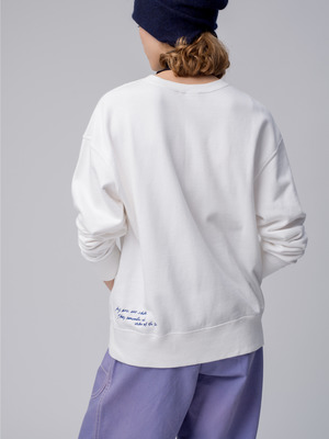 Sea Embroidery Sweat Shirt 詳細画像 ivory