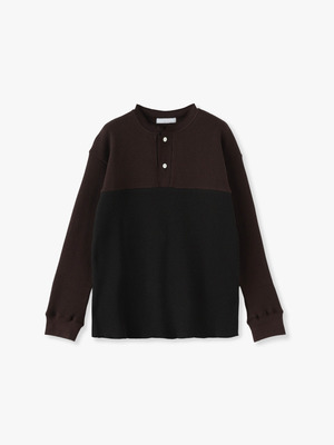 Bicolor Waffle Pullover 詳細画像 brown
