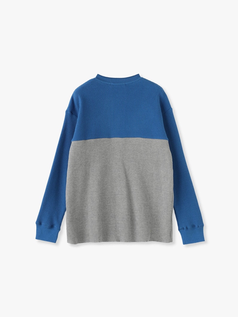 Bicolor Waffle Pullover 詳細画像 blue 2