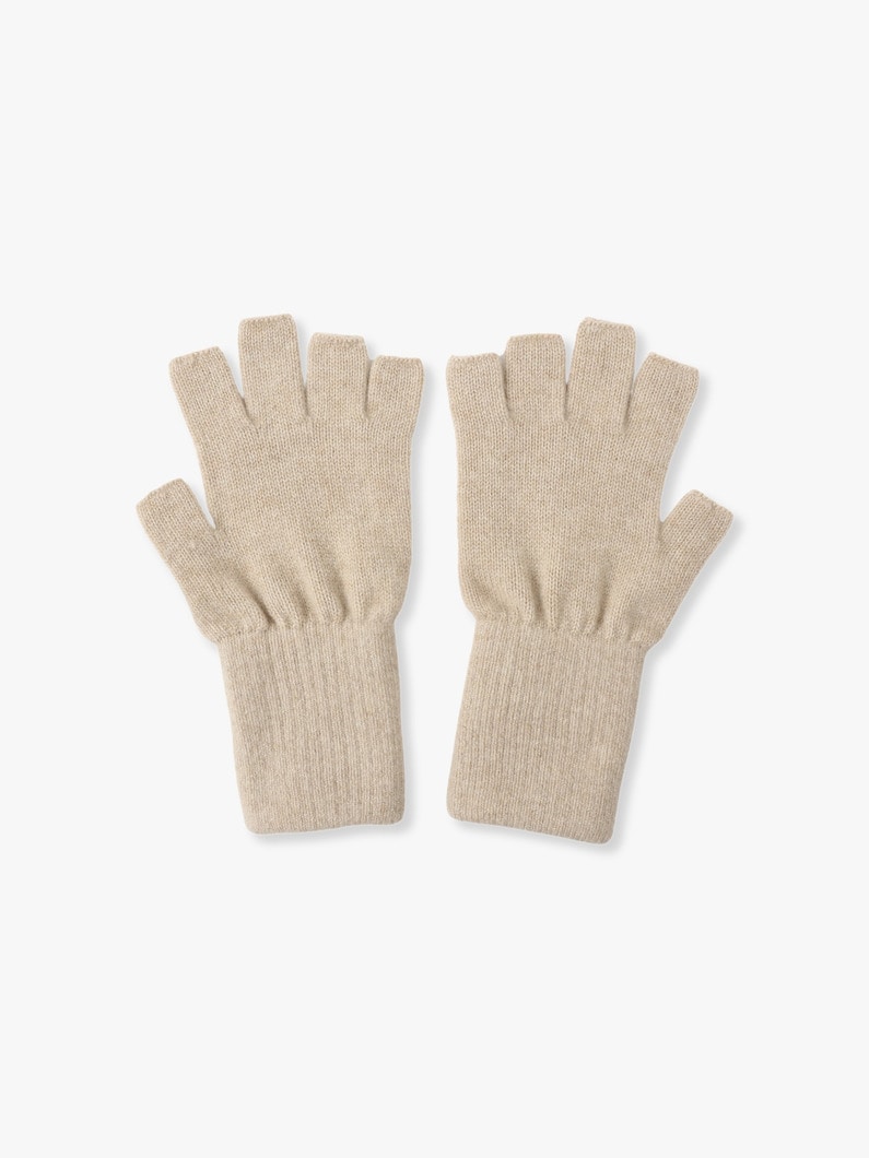 Fingerless Cashmere Gloves 詳細画像 beige 3