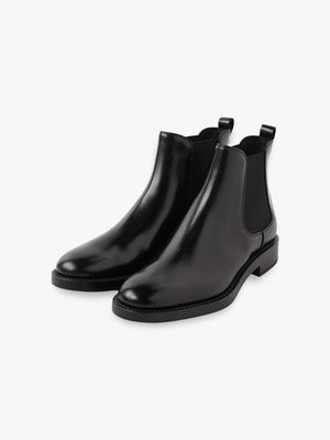 Side Gore Leather Chelsea Boots 詳細画像 black