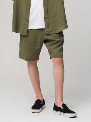 French Linen Shorts 詳細画像 khaki