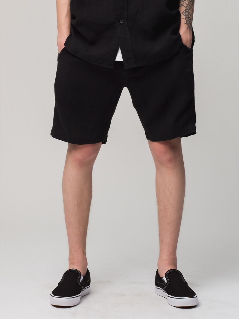 French Linen Shorts 詳細画像 black 1
