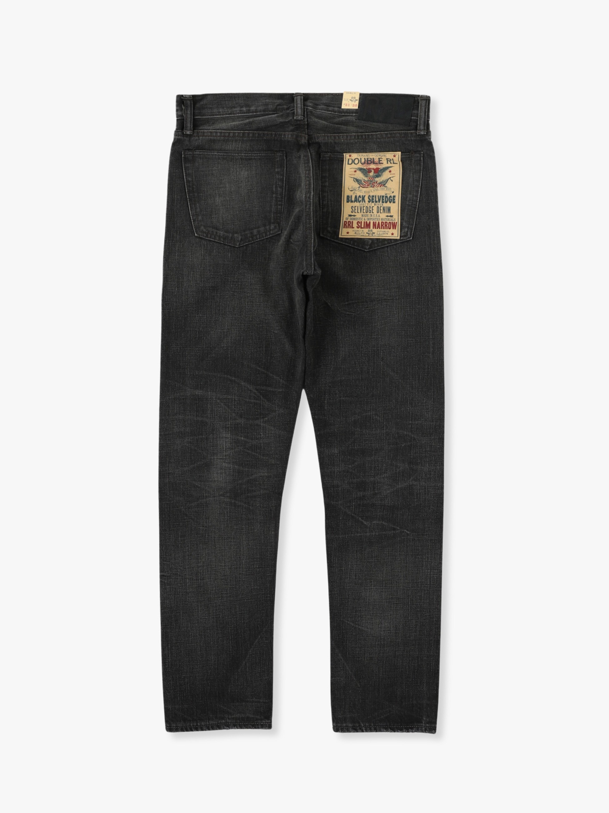 RRL Slim Fit Black Selvedge Jeans 29×32 | uvastartuphub.com