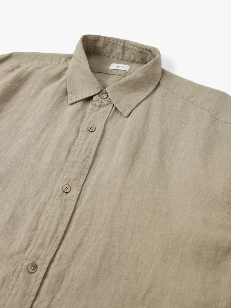 French Linen Short Sleeve Shirt 詳細画像 khaki 4