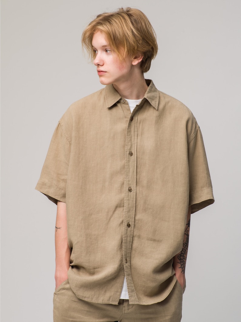 French Linen Short Sleeve Shirt 詳細画像 beige 1