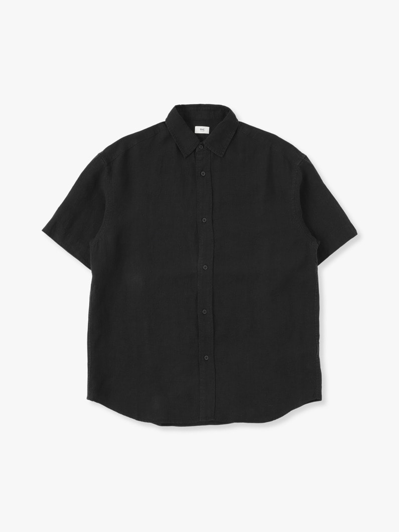 French Linen Short Sleeve Shirt 詳細画像 black 2