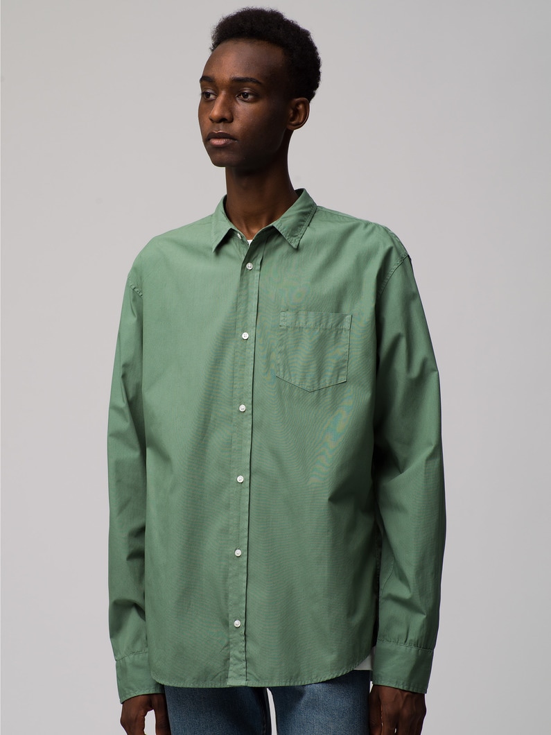 Luke Poplin Garment Dye Shirt 詳細画像 green 1