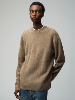 Cashmere Waffle Knit Pullover 詳細画像 beige